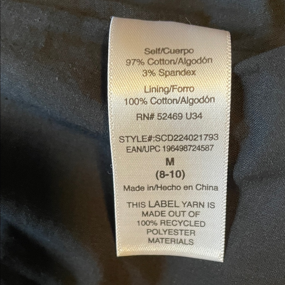Scoop Sides Cutout Poplin Dress with Puff Sleeves Size Medium (Juniors) - Picture 9 of 9